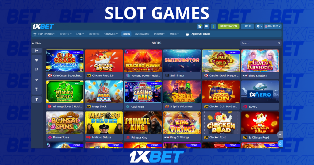 Slot games available at 1xBet Casino